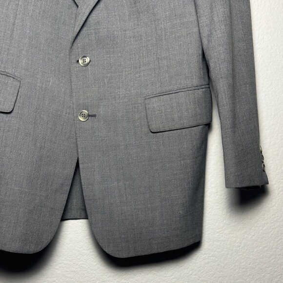 VTG Cricketeer Jacker Blazer Sports Coat Grey Plaid Mens 42R Formal Classic 90s - Picture 15 of 16